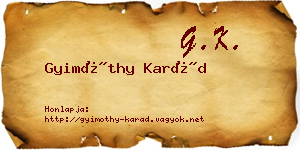 Gyimóthy Karád névjegykártya
